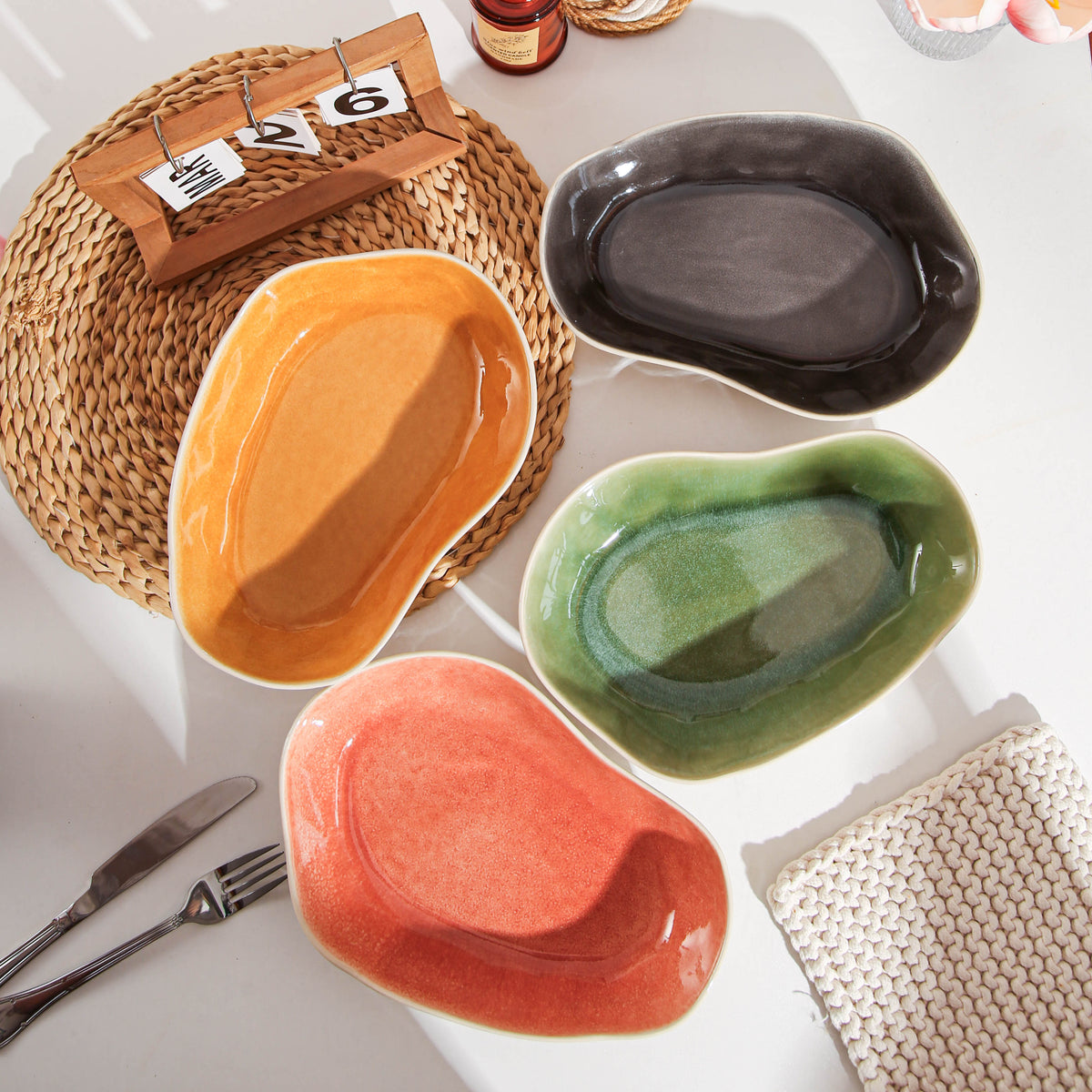 Sunstone Organic Oval Plate Set