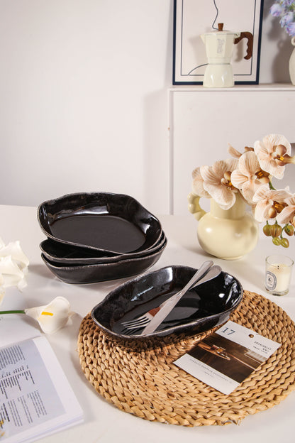 Imperial Onyx Organic Oval Plate Set