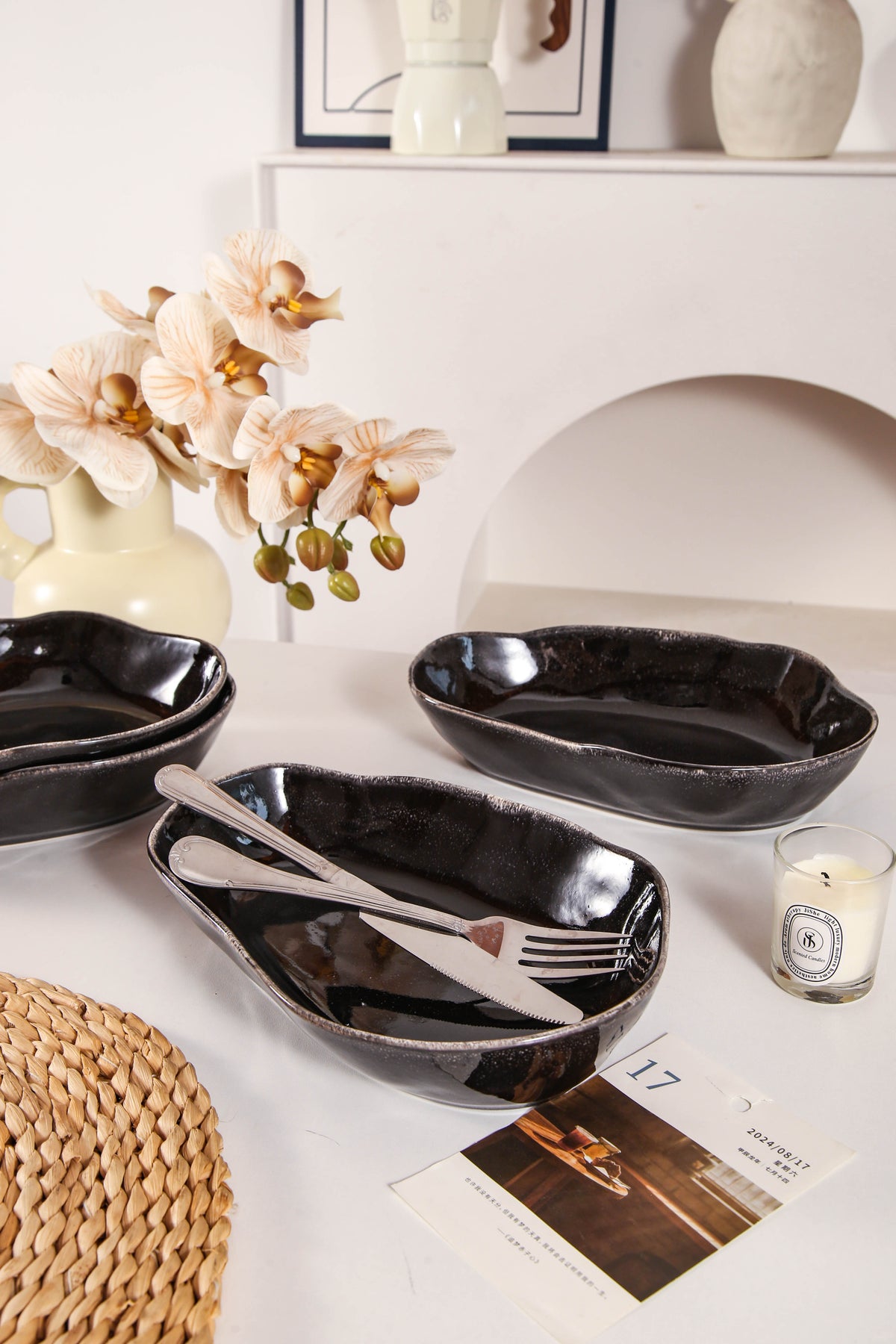 Imperial Onyx Organic Oval Plate Set