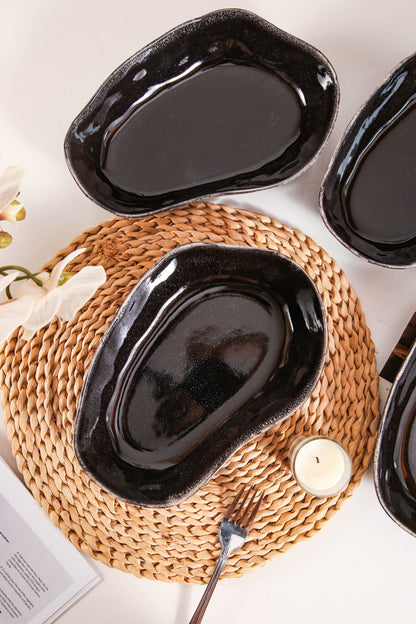 Imperial Onyx Organic Oval Plate Set