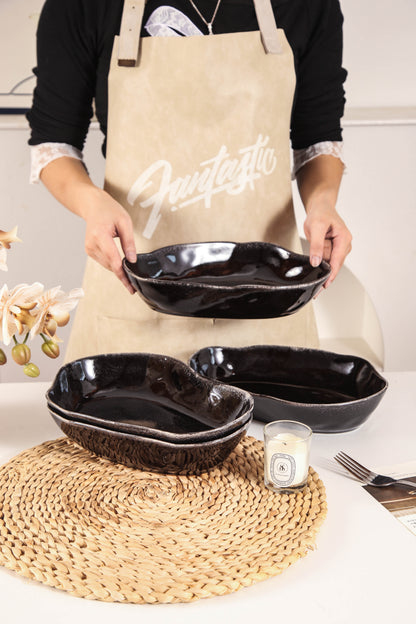 Imperial Onyx Organic Oval Plate Set