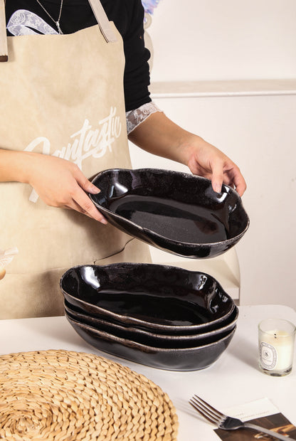 Imperial Onyx Organic Oval Plate Set