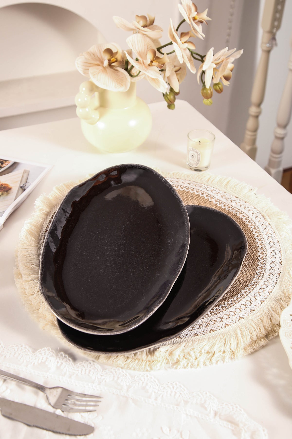 Imperial Onyx Organic Serving Platter Set