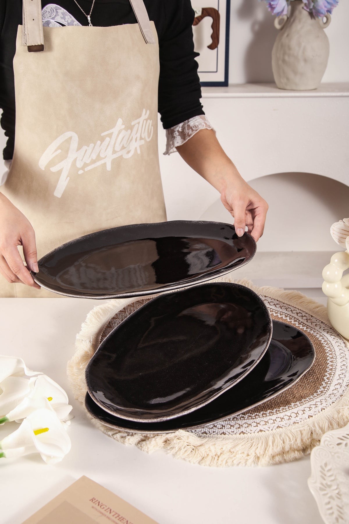 Imperial Onyx Organic Serving Platter Set