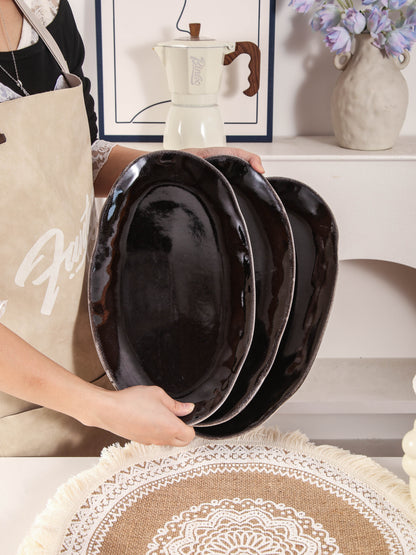 Imperial Onyx Organic Serving Platter Set