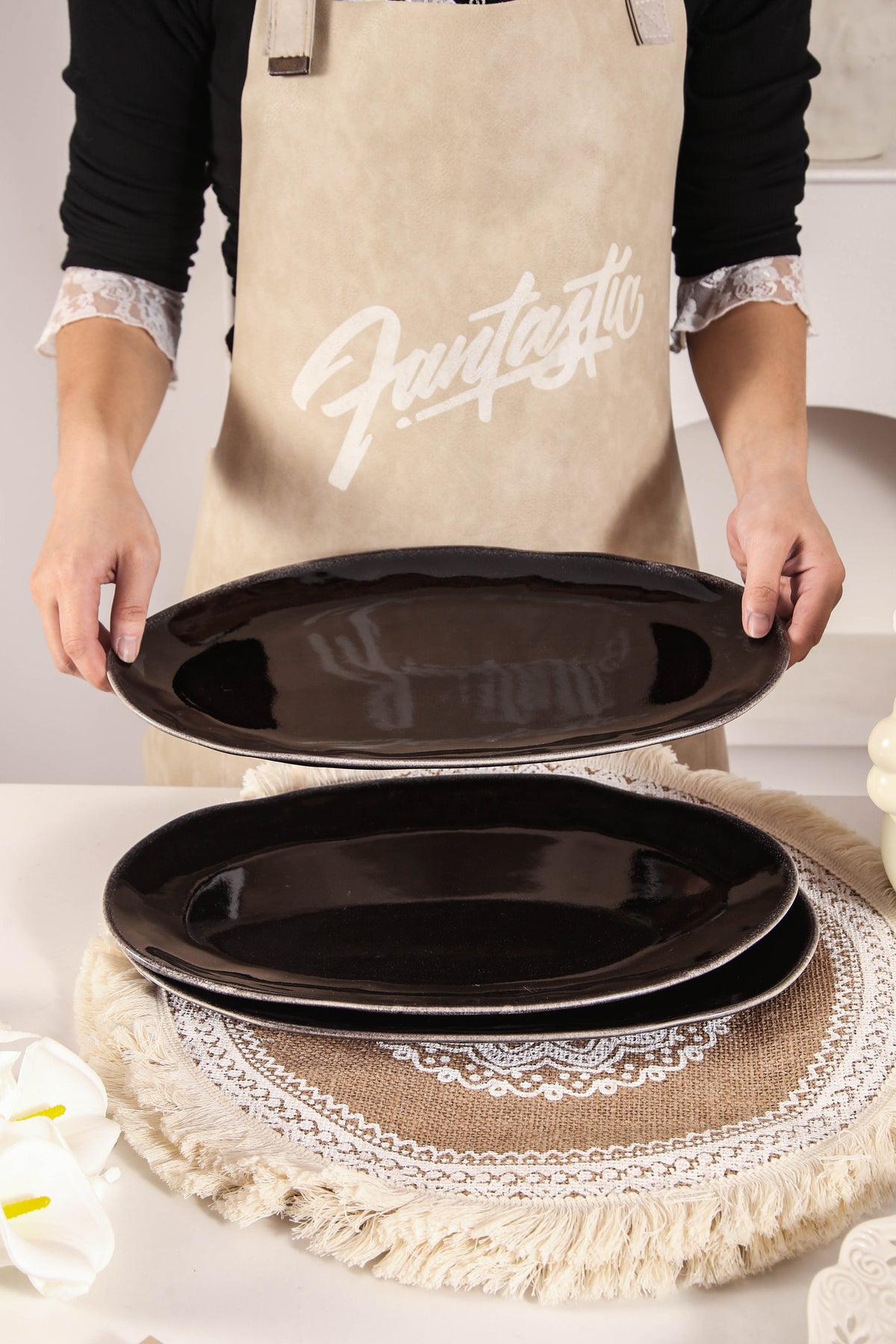 Imperial Onyx Organic Serving Platter Set