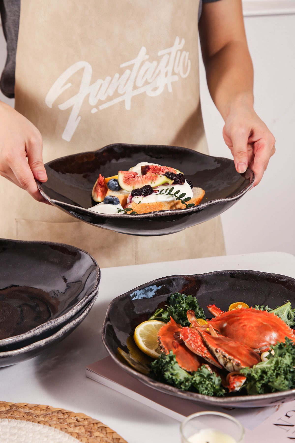 Imperial Onyx Organic Deep Plate Set