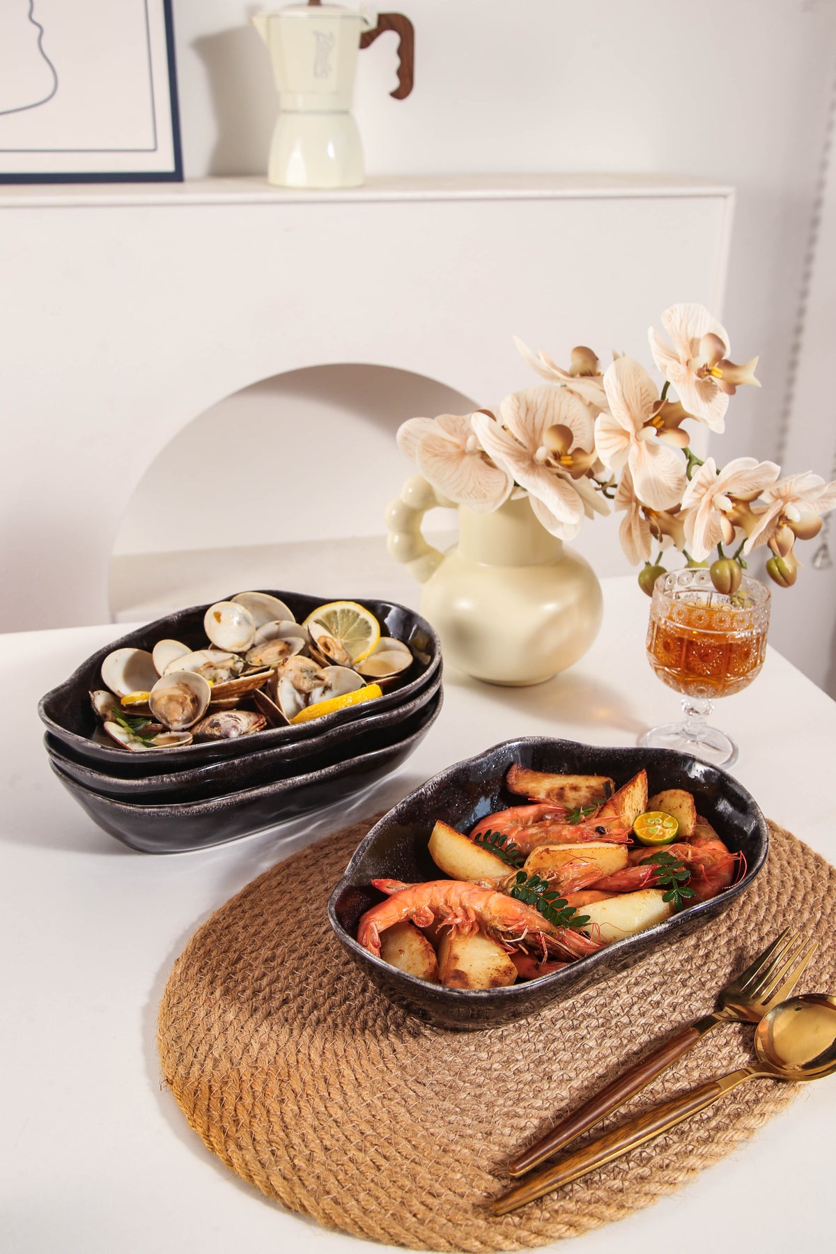 Imperial Onyx Organic Oval Plate Set