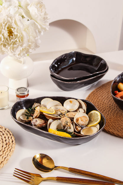 Imperial Onyx Organic Oval Plate Set