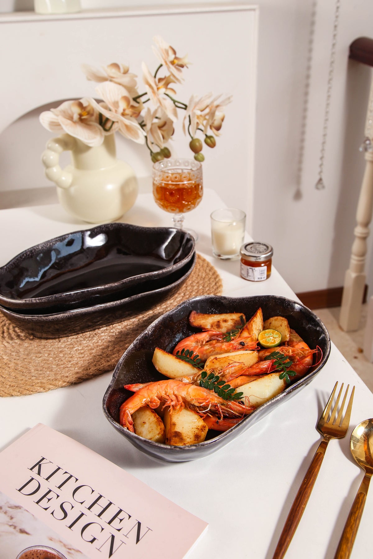 Imperial Onyx Organic Oval Plate Set