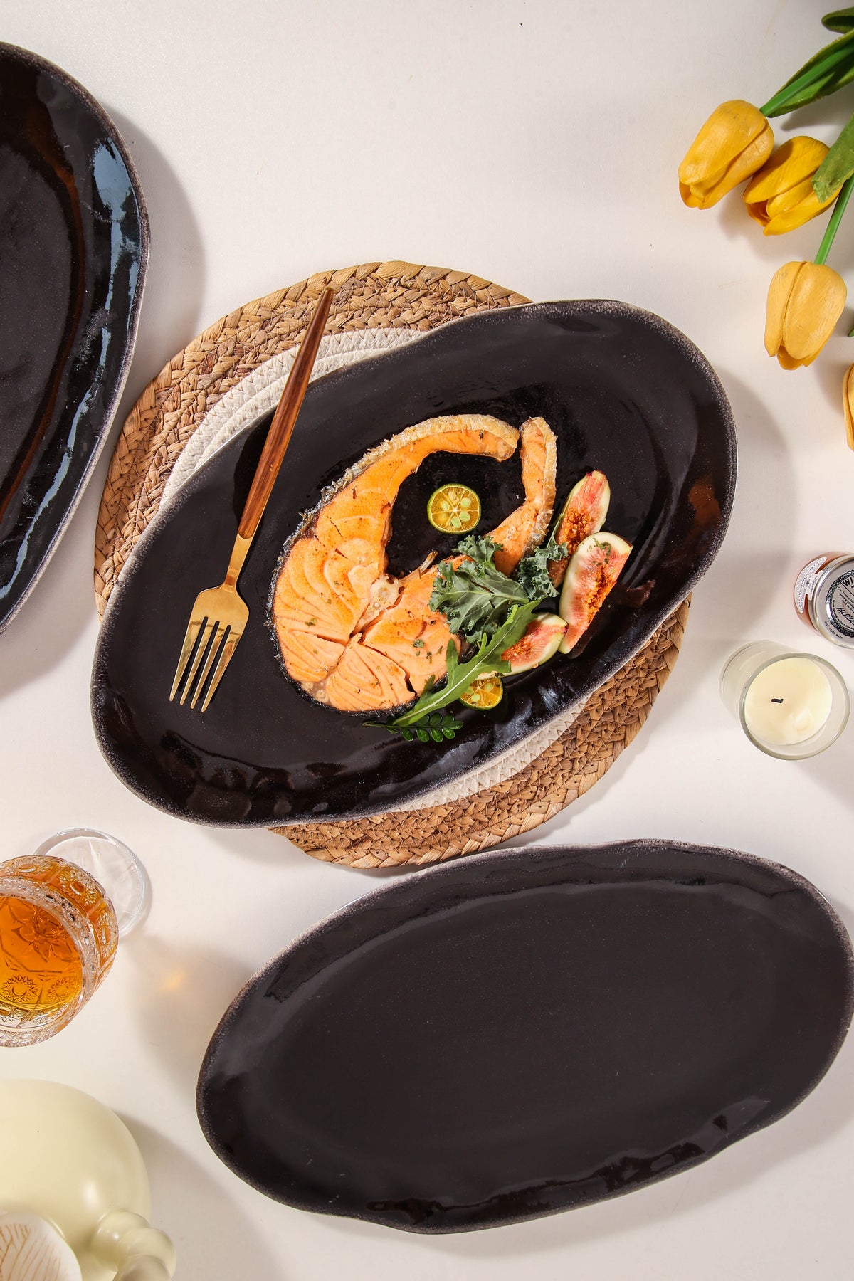Imperial Onyx Organic Serving Platter Set