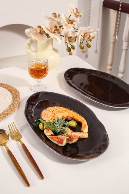 Imperial Onyx Organic Serving Platter Set
