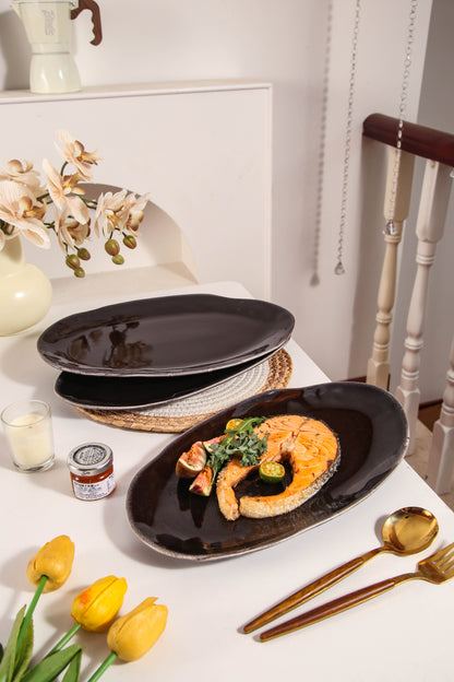 Imperial Onyx Organic Serving Platter Set