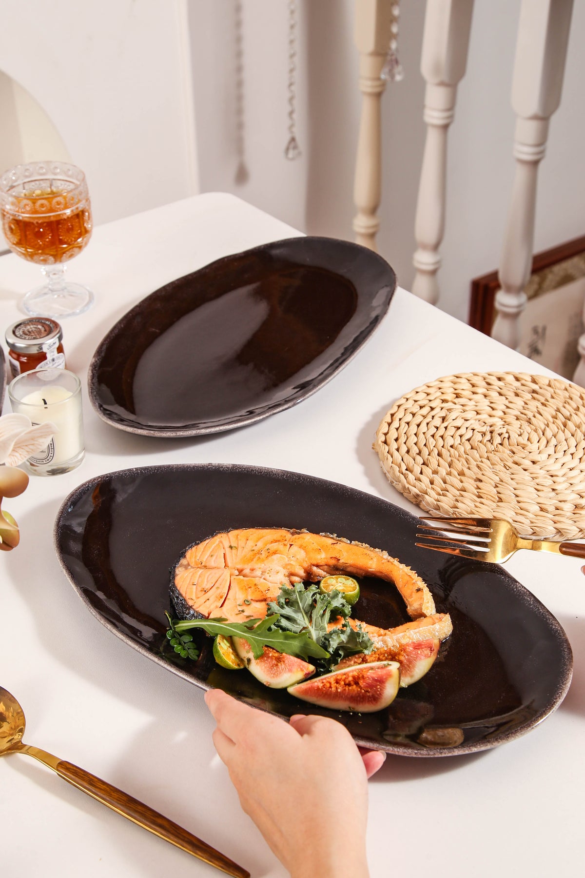 Imperial Onyx Organic Serving Platter Set